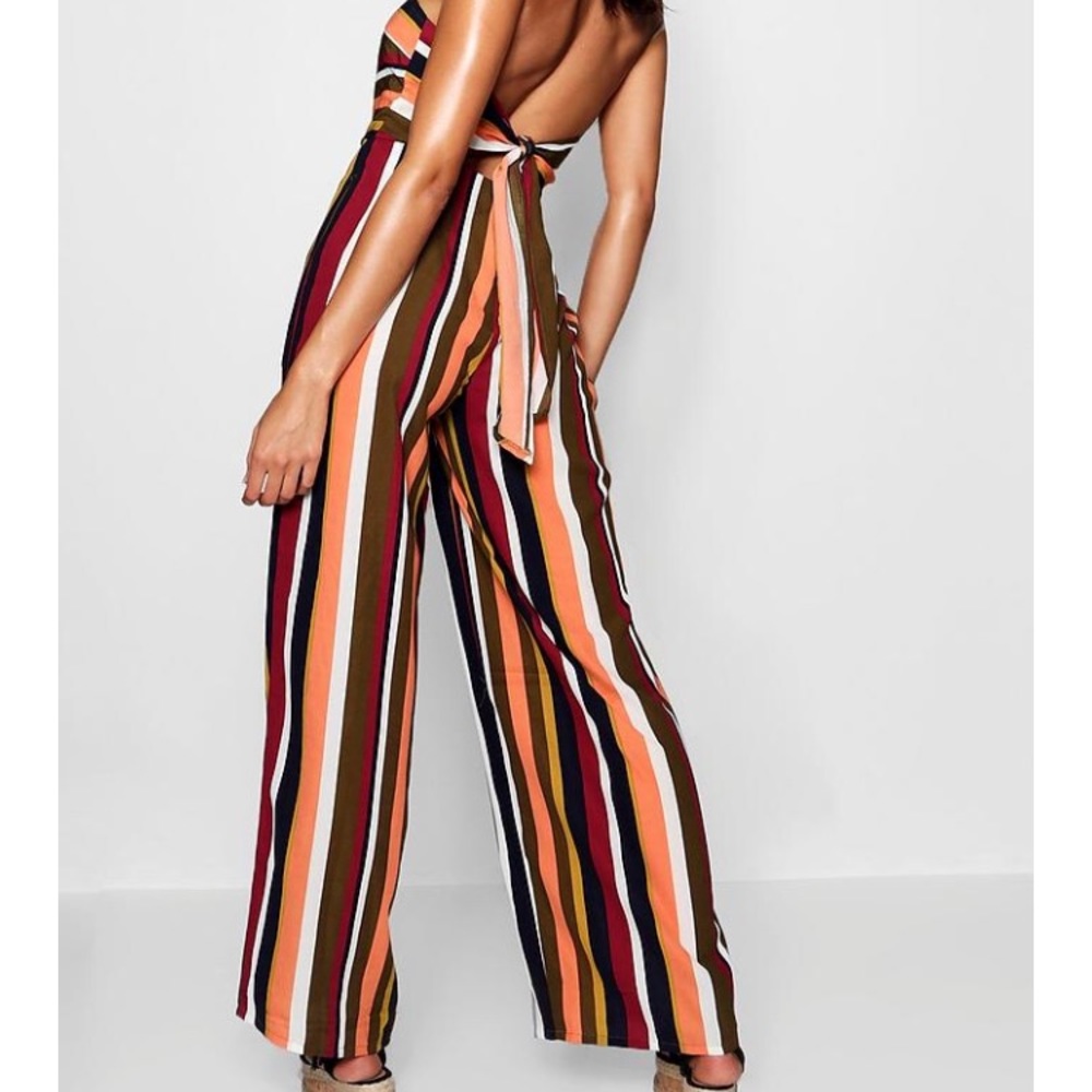 Boohoo Any Stripe Bandeau Jumpsuit - Picture 2 of 6